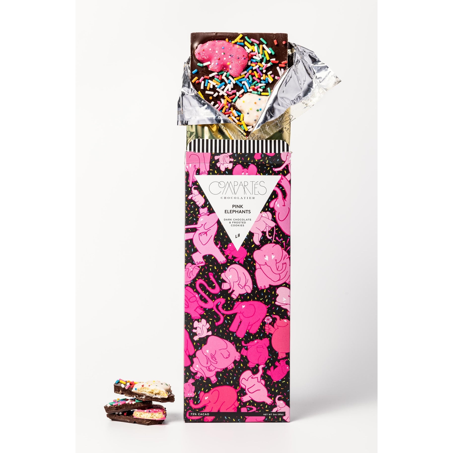 Pink Elephants Dark Chocolate Bar