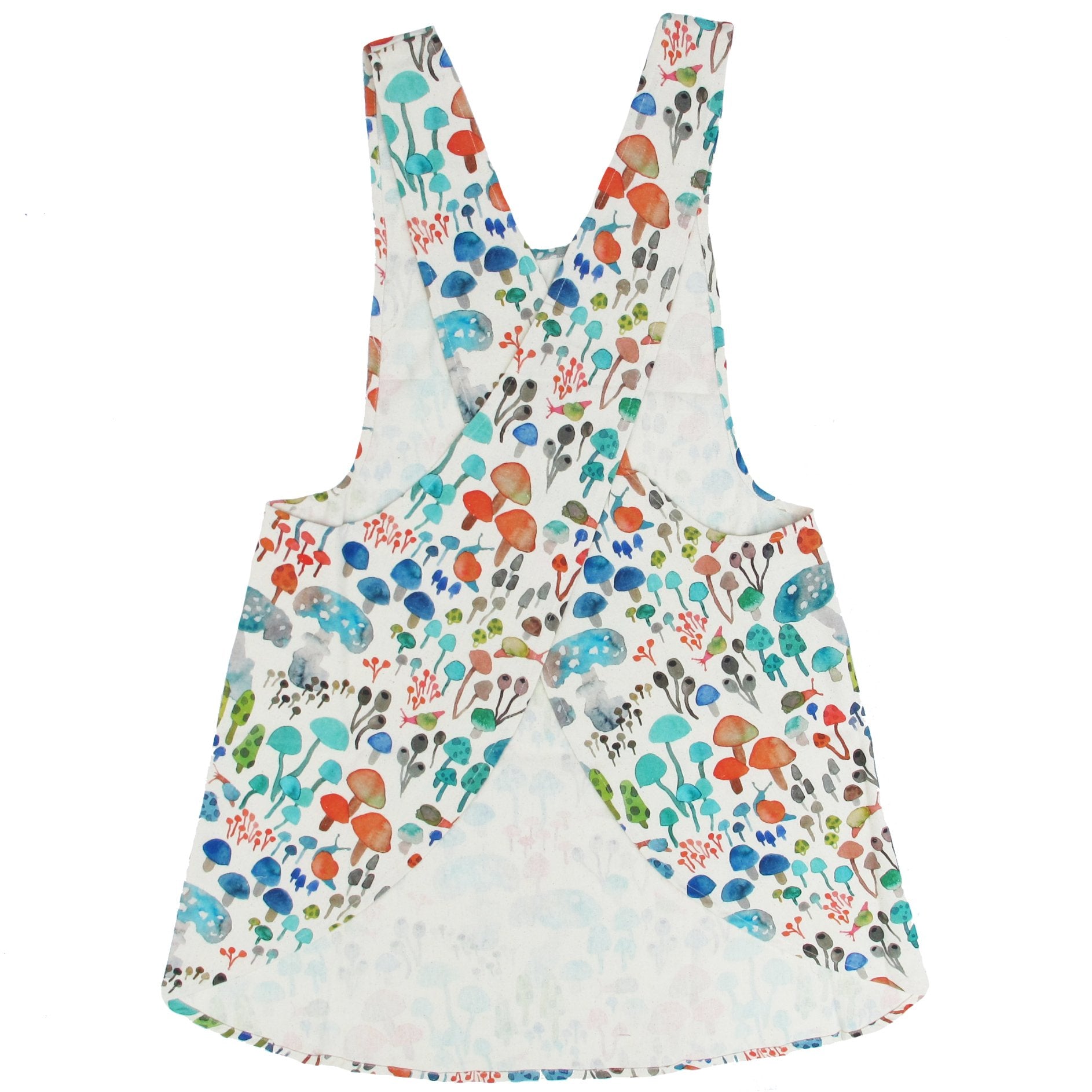 Mushroom Blues Cotton Pinafore Apron