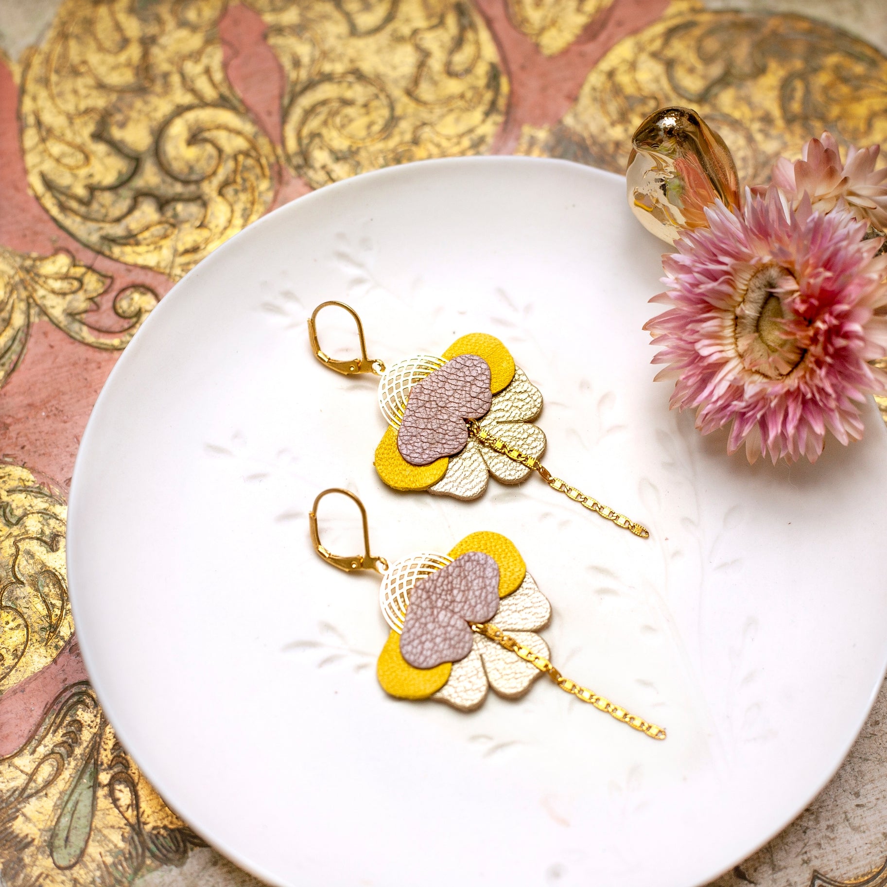Orchid Flower Earrings