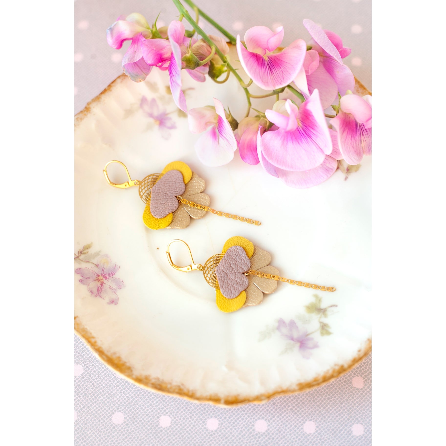 Orchid Flower Earrings