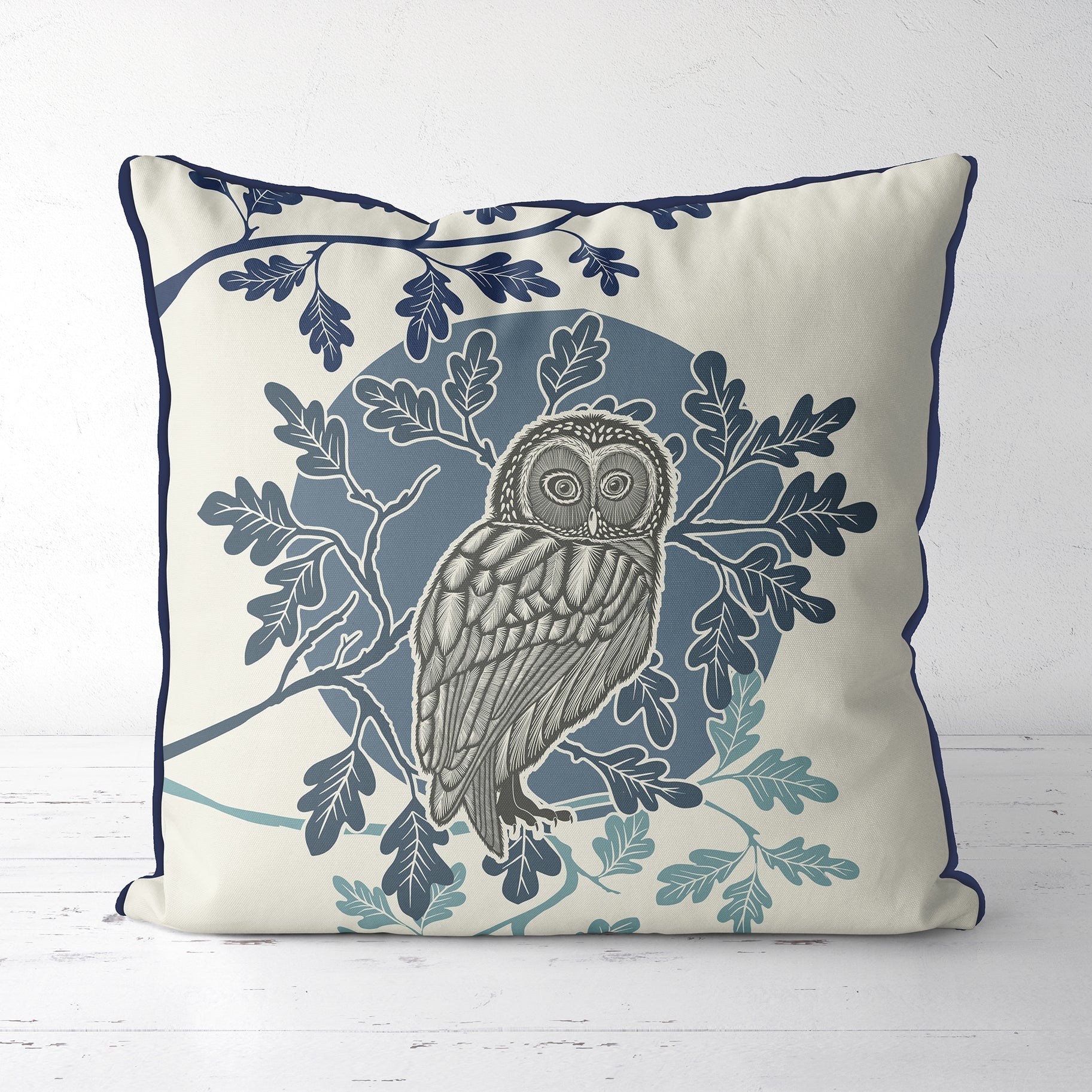 Owl &amp; Moon Pillow