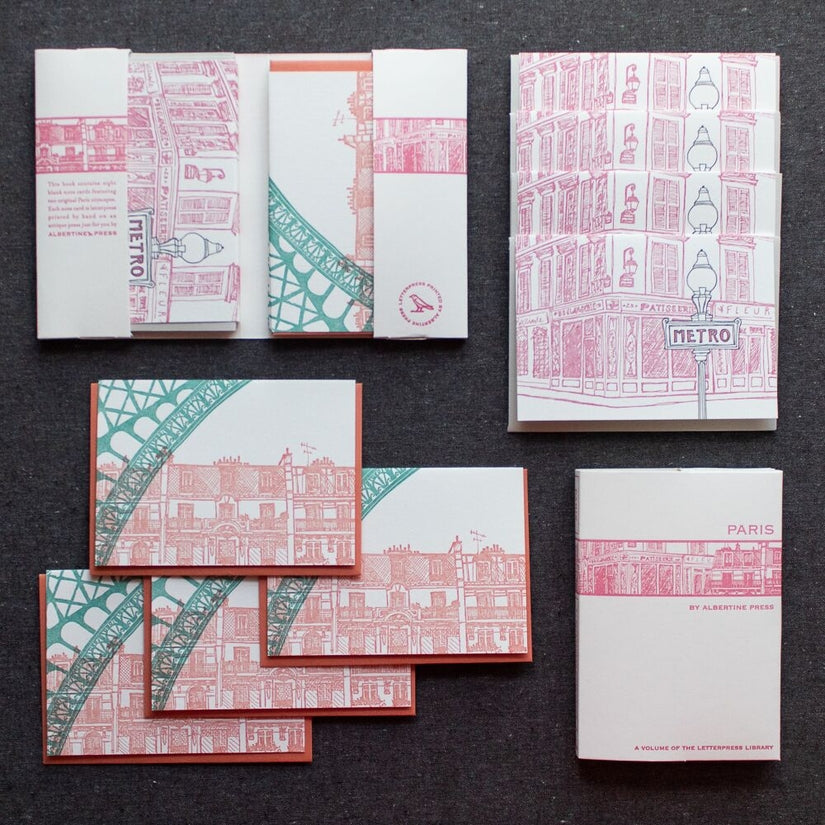 Paris Letterpress Note Card Set