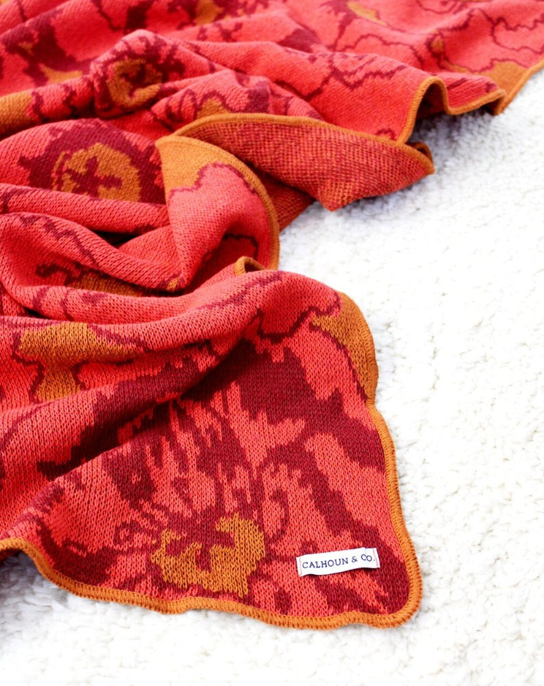 Red Poppy Field Throw