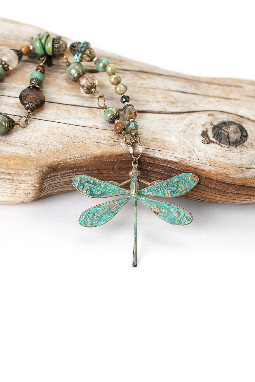Rustic Creek Dragonfly Necklace