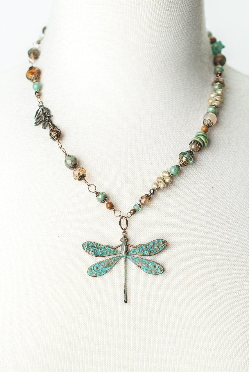 Rustic Creek Dragonfly Necklace