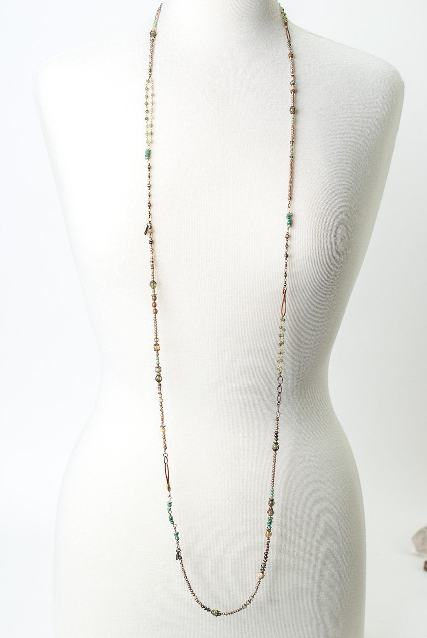 Rustic Creek Long Collage Necklace