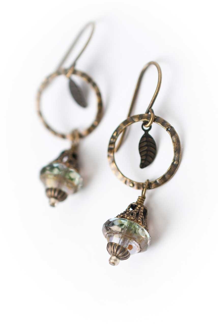 Rustic Creek Leaf Hoops