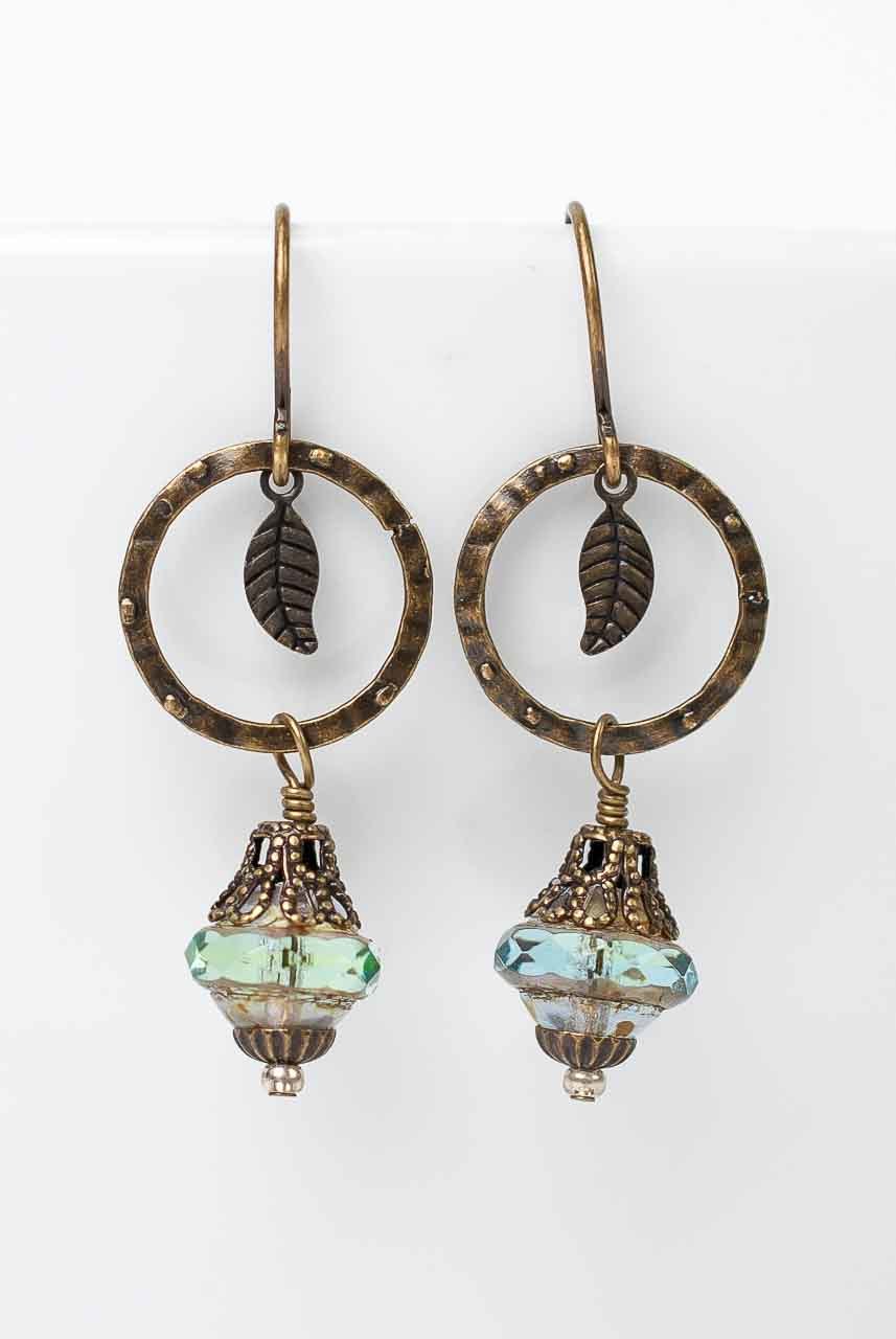 Rustic Creek Leaf Hoops