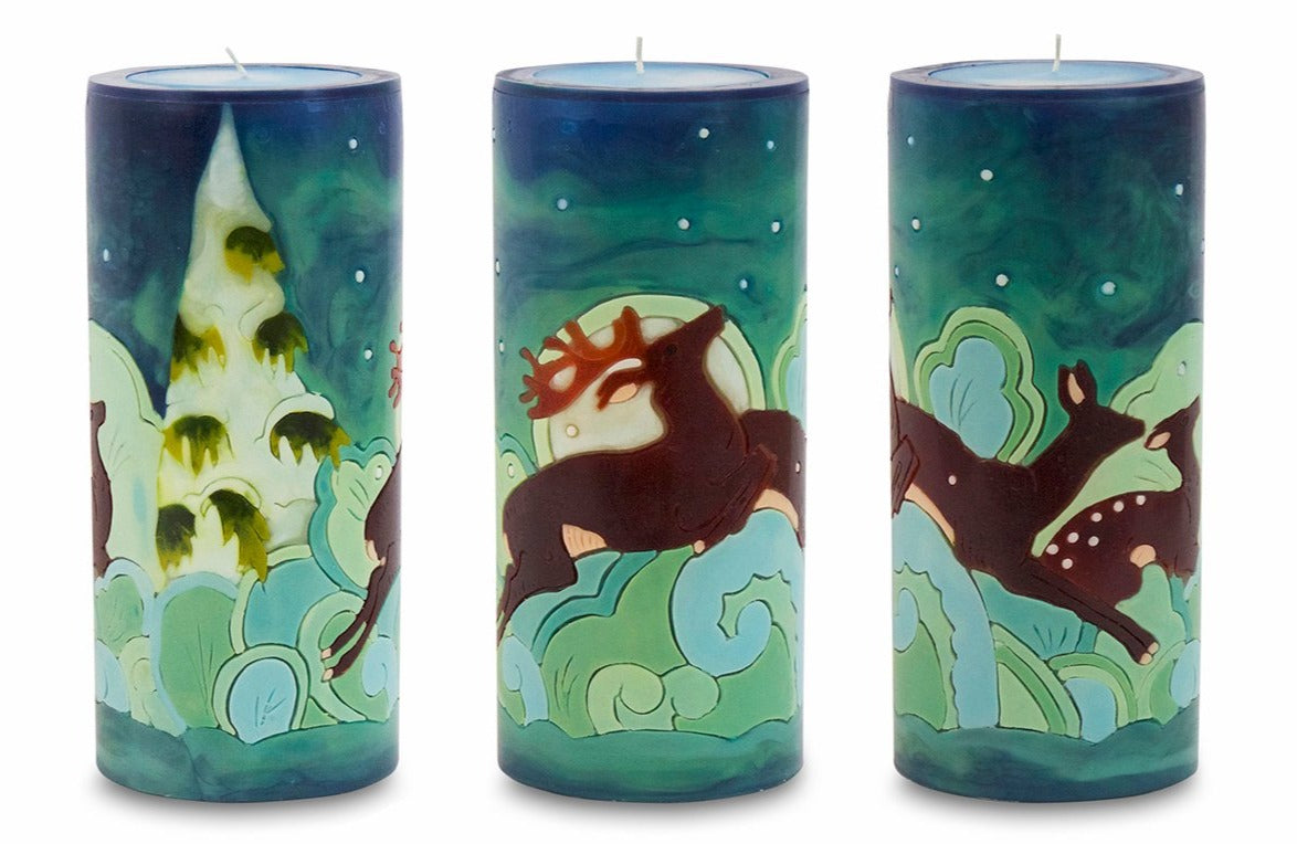 Deer Illuminated Candle